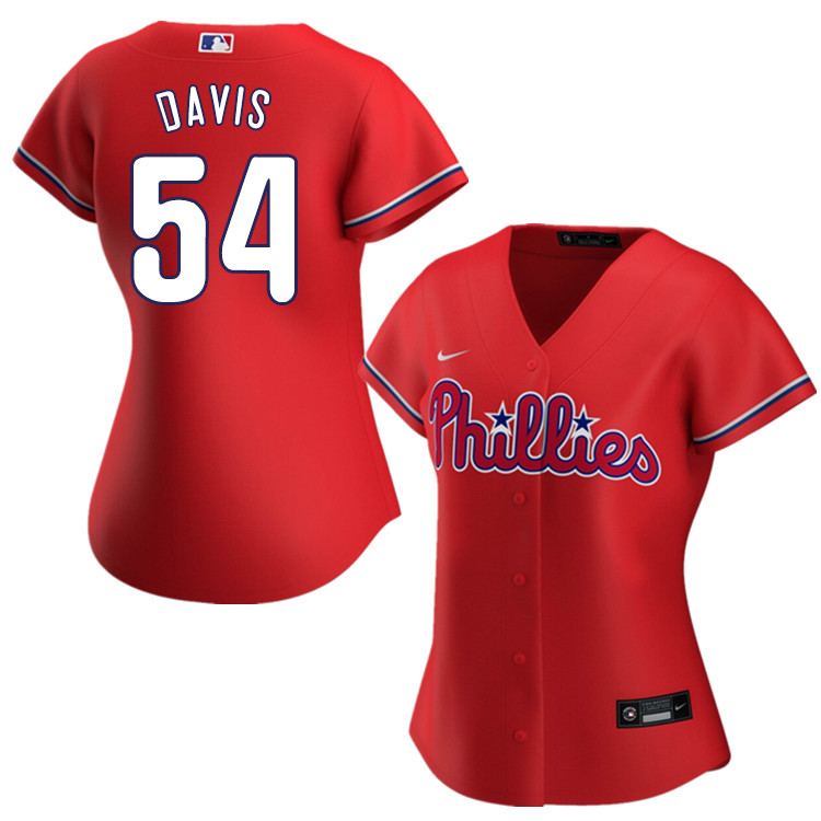 Nike Women #54 Austin Davis Philadelphia Phillies Baseball Jerseys Sale-Red